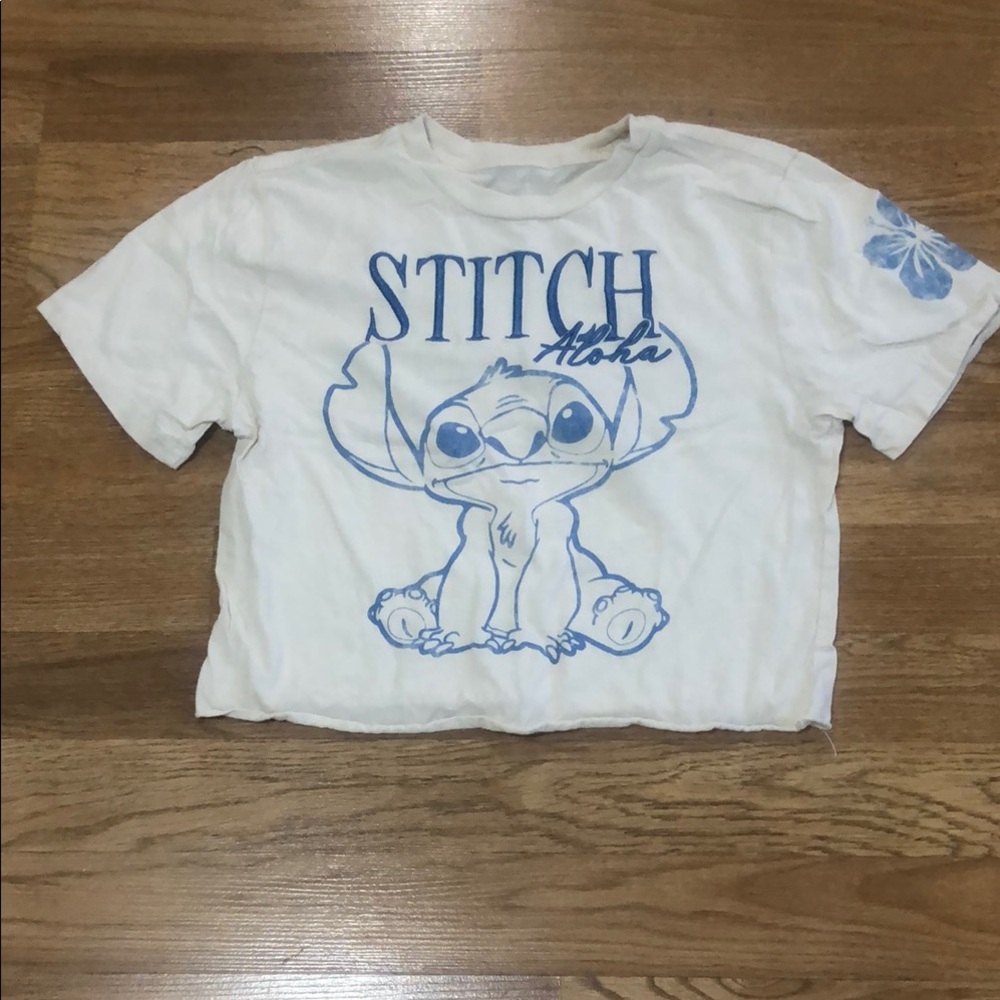 Disney Stitch White and Blue Short Sleeve Tee